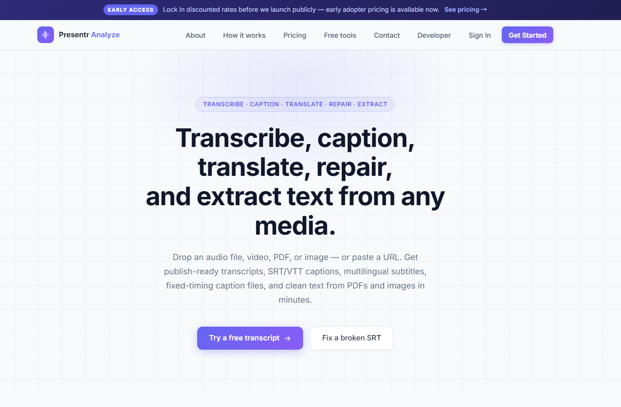 Presentr Analyze product screenshot
