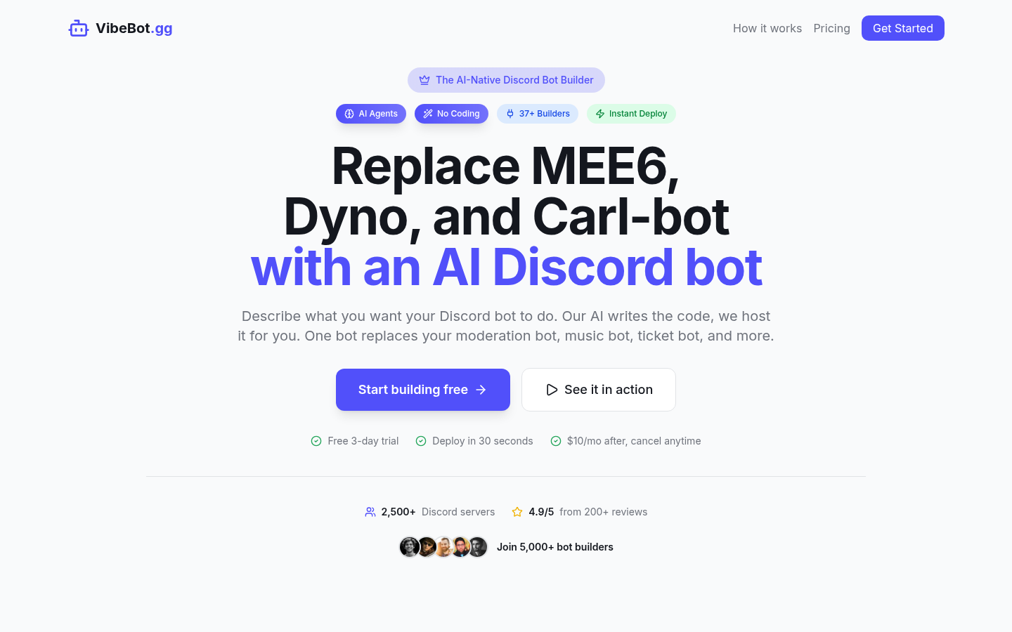 VibeBot.gg product screenshot
