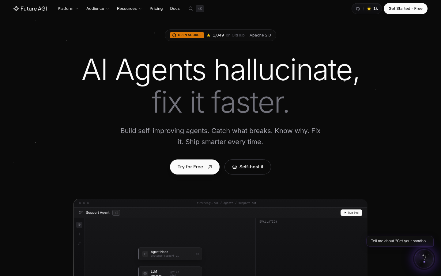 Future AGI product screenshot