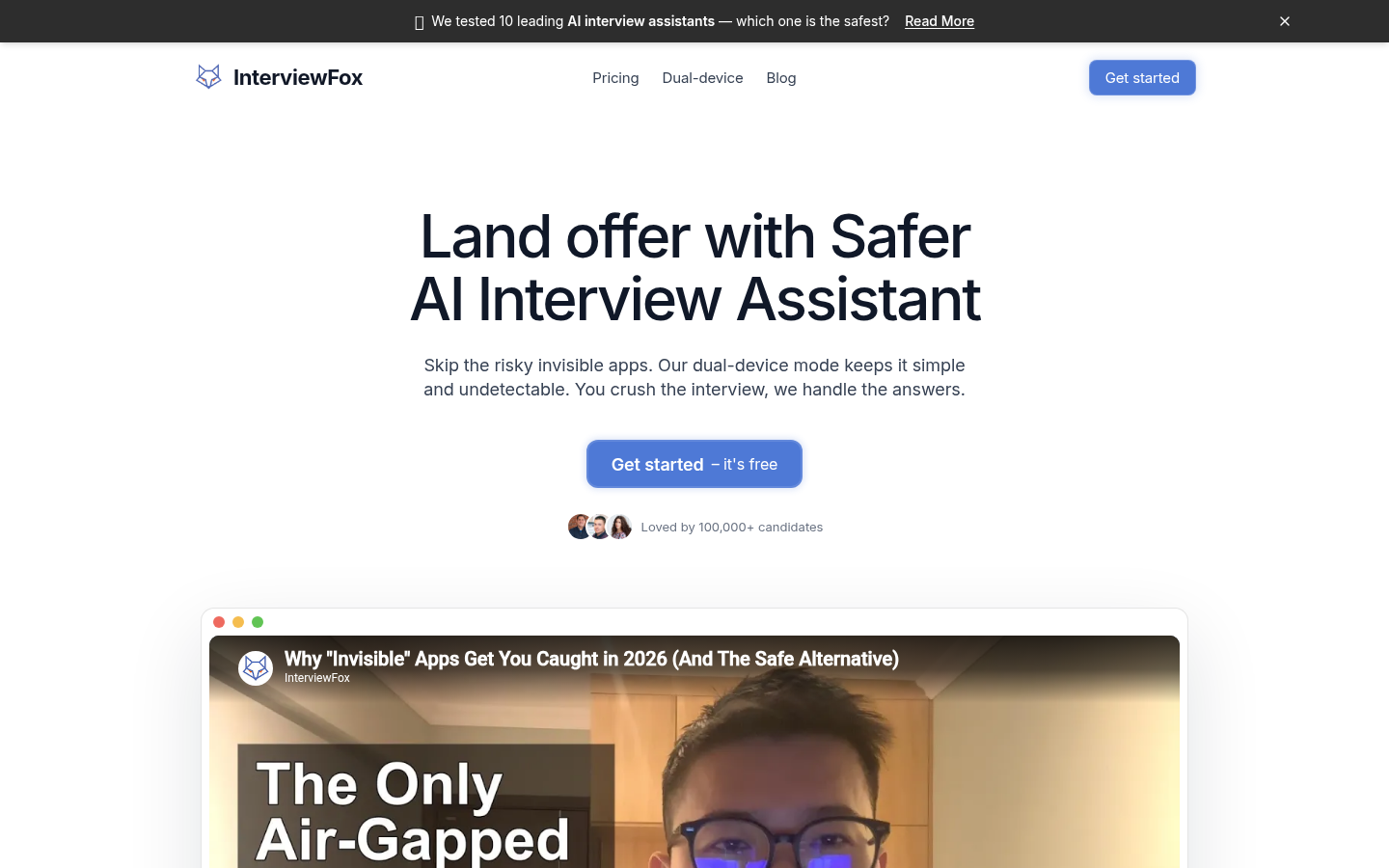 InterviewFox AI product screenshot