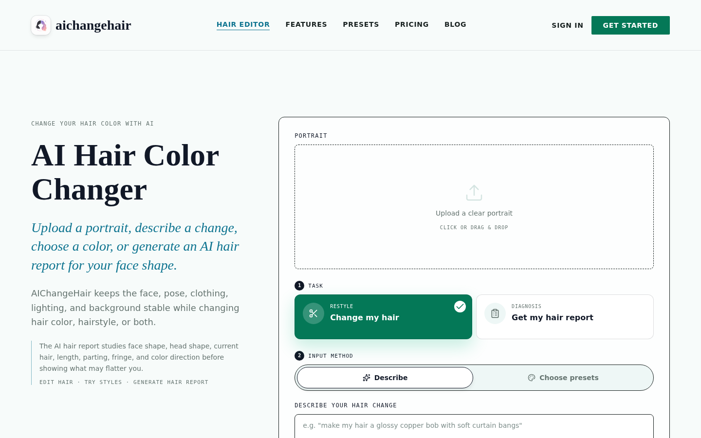 AIChangeHair product screenshot