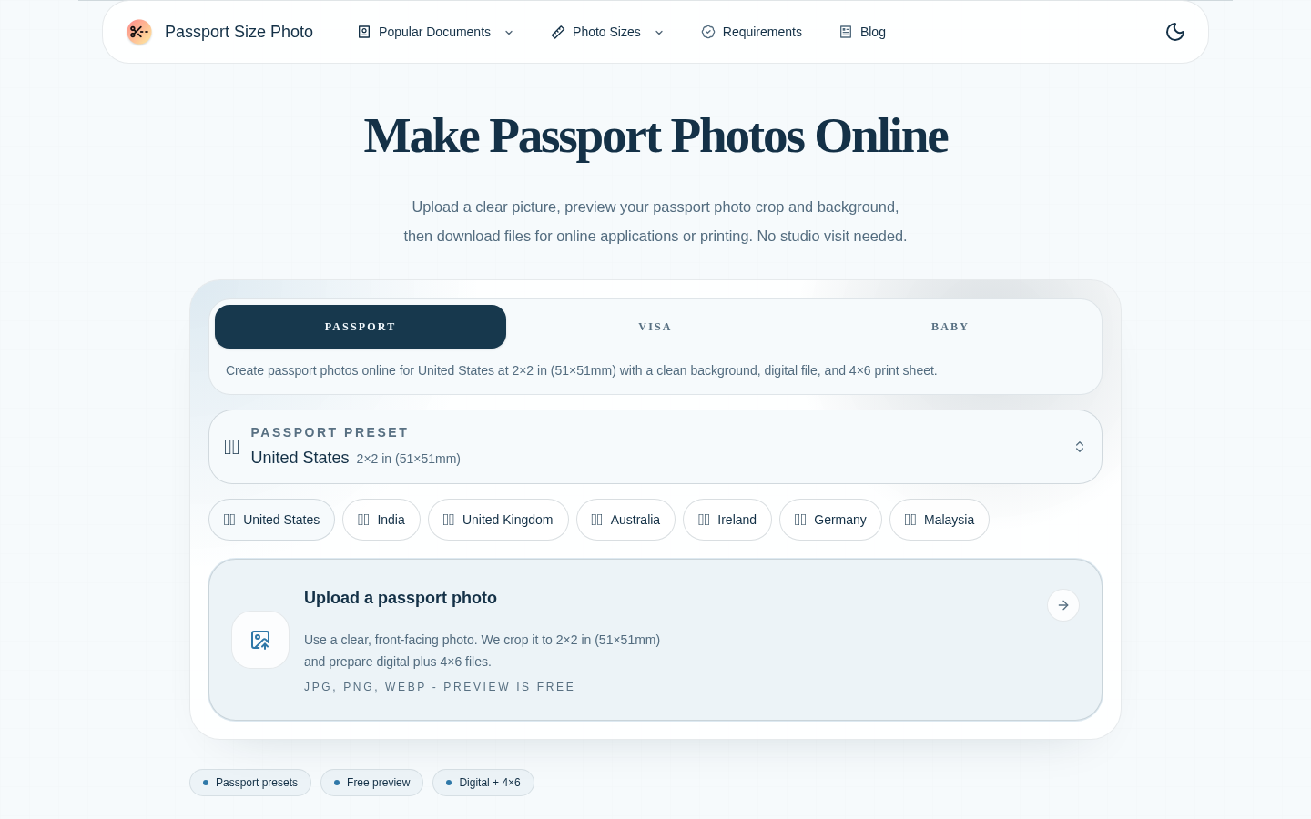 Passport Size Photo Maker product screenshot