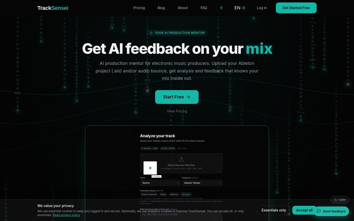 TrackSensei product screenshot