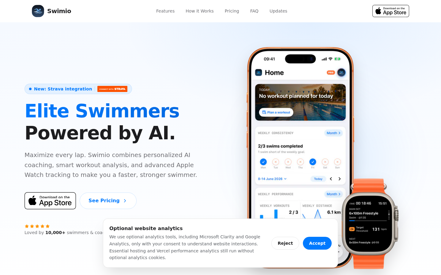 Swimio product screenshot