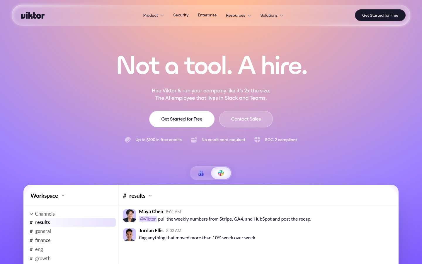 Viktor product screenshot
