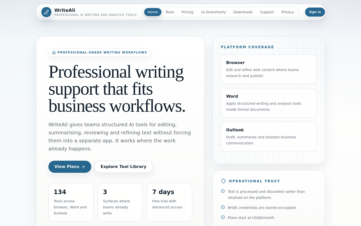 WriteAli product screenshot