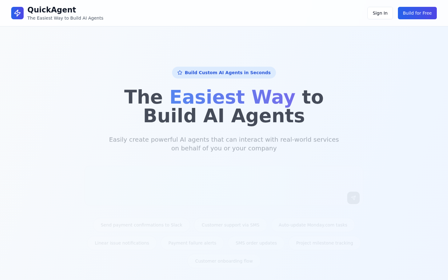 QuickAgent product screenshot