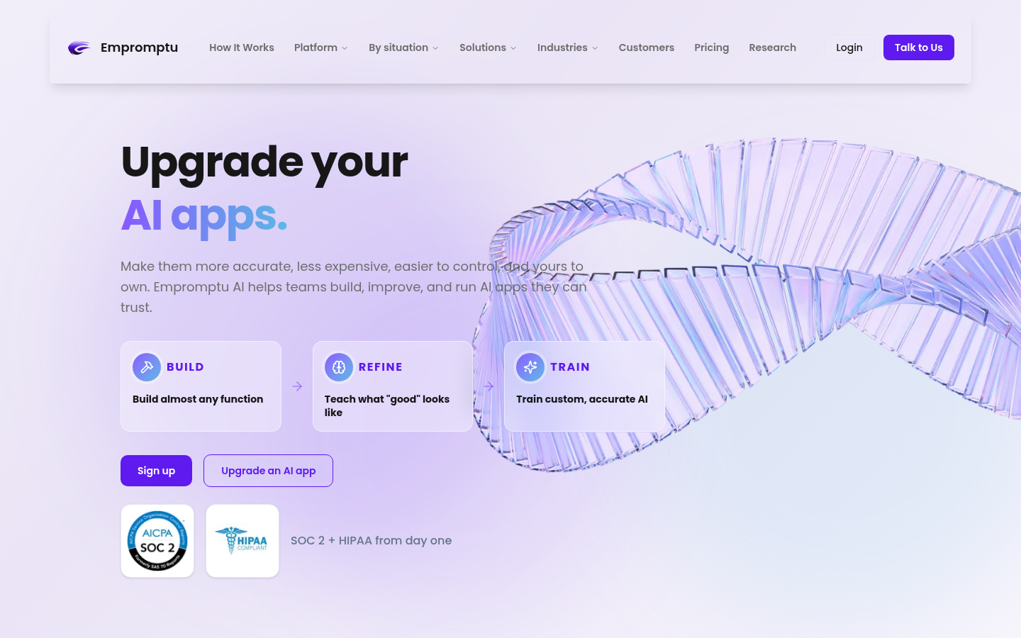 Empromptu product screenshot