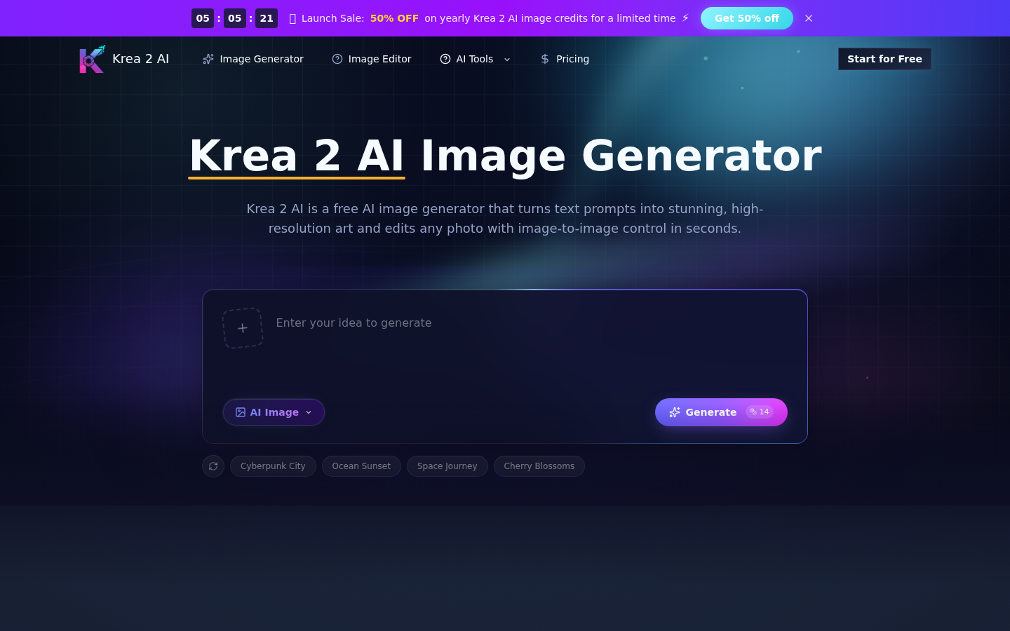 Krea 2 product screenshot