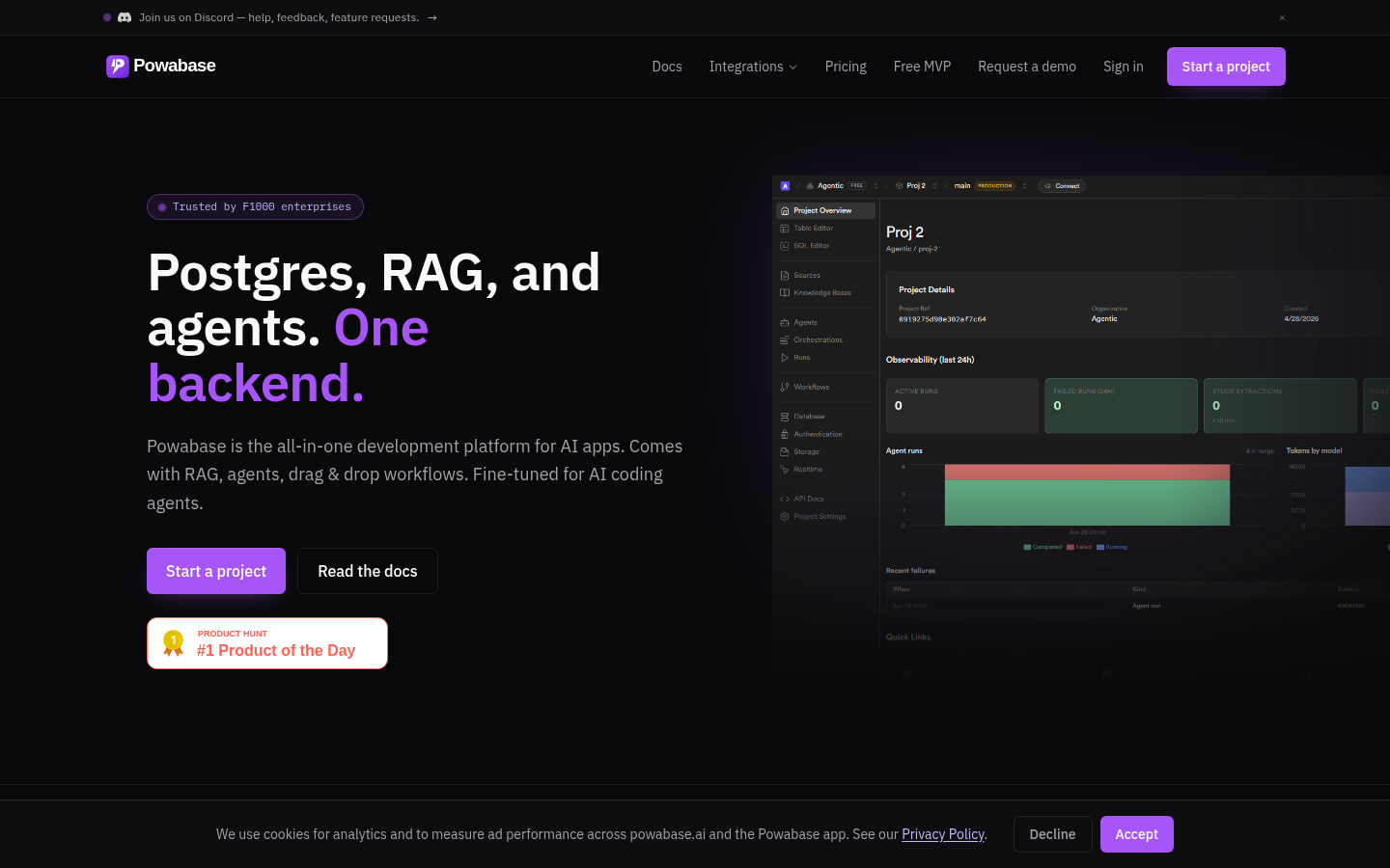 Powabase product screenshot