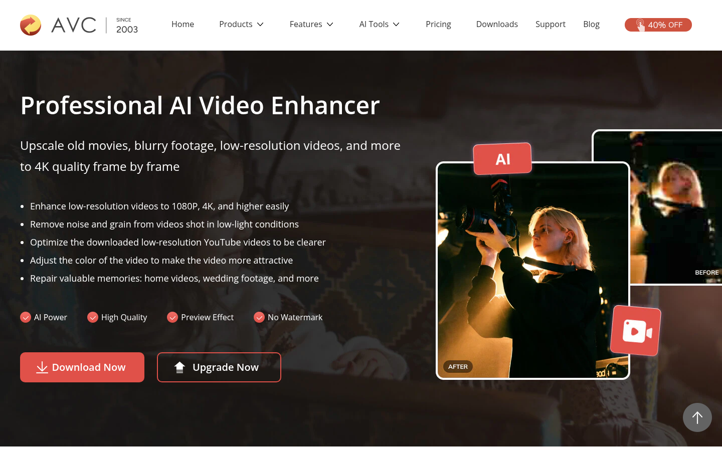 Any Video Converter AI Video Enhancer product screenshot