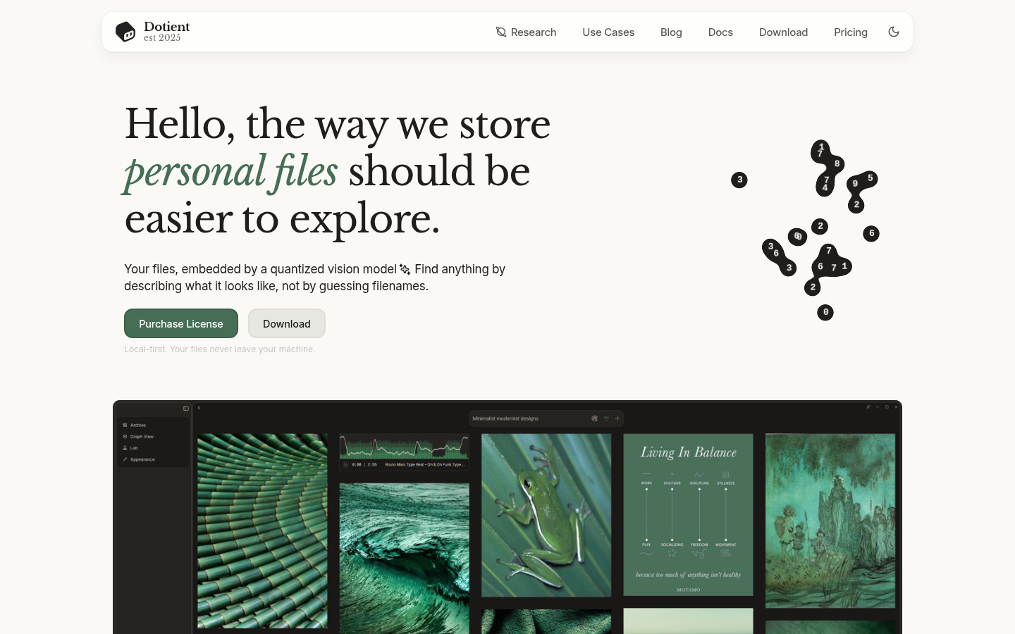 Dotient product screenshot