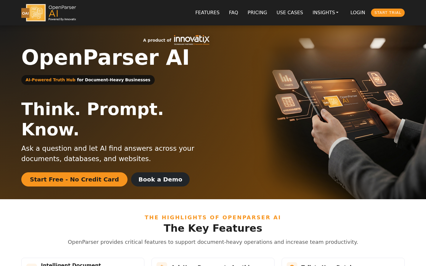 OpenParser.ai product screenshot