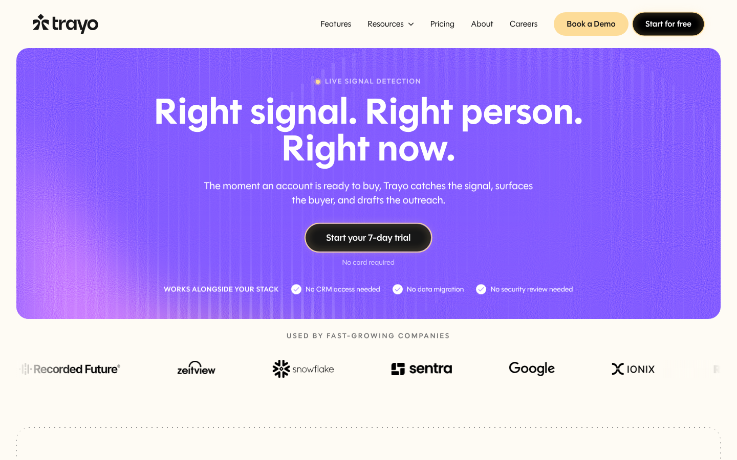 Trayo AI product screenshot