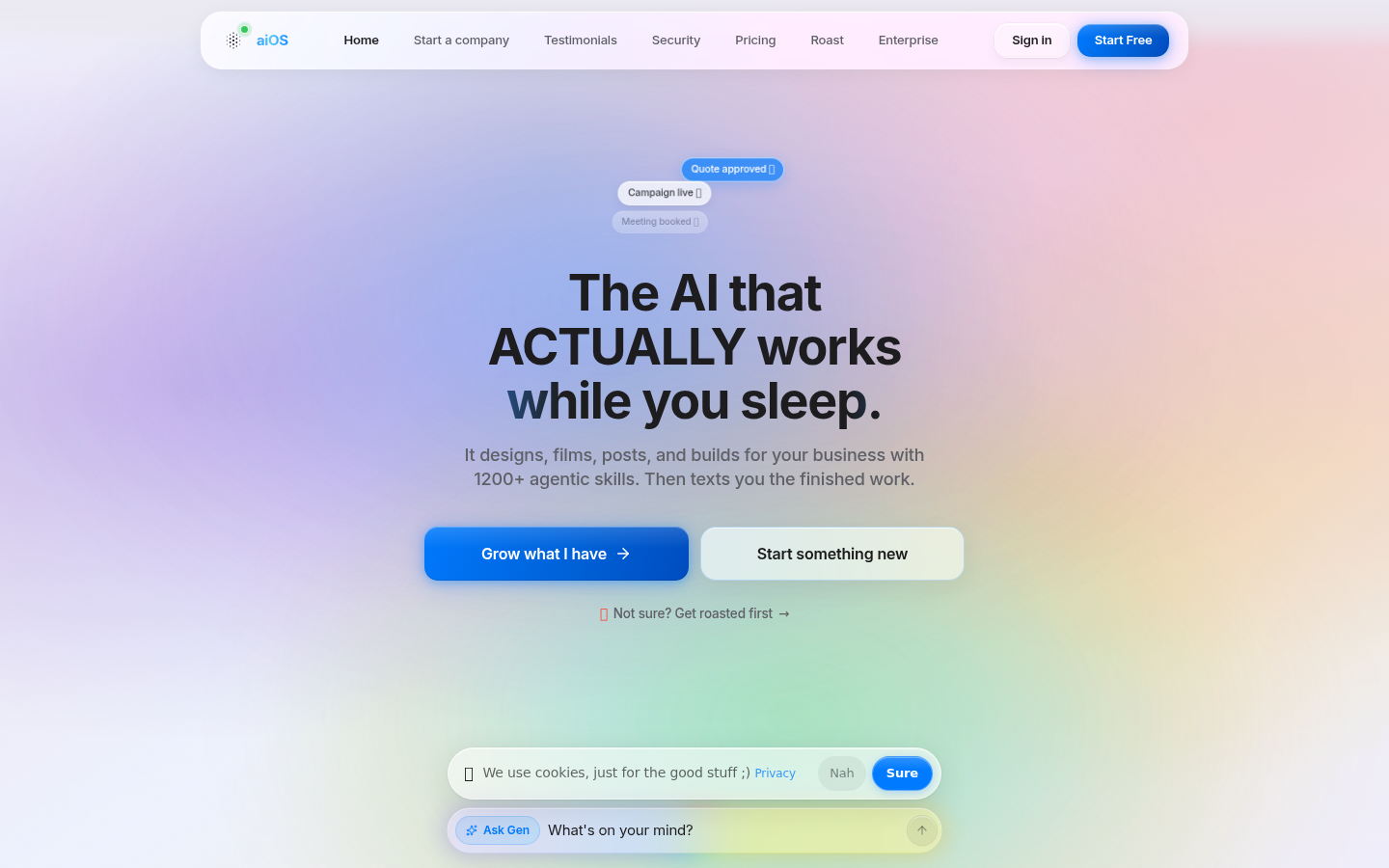 aiOS product screenshot