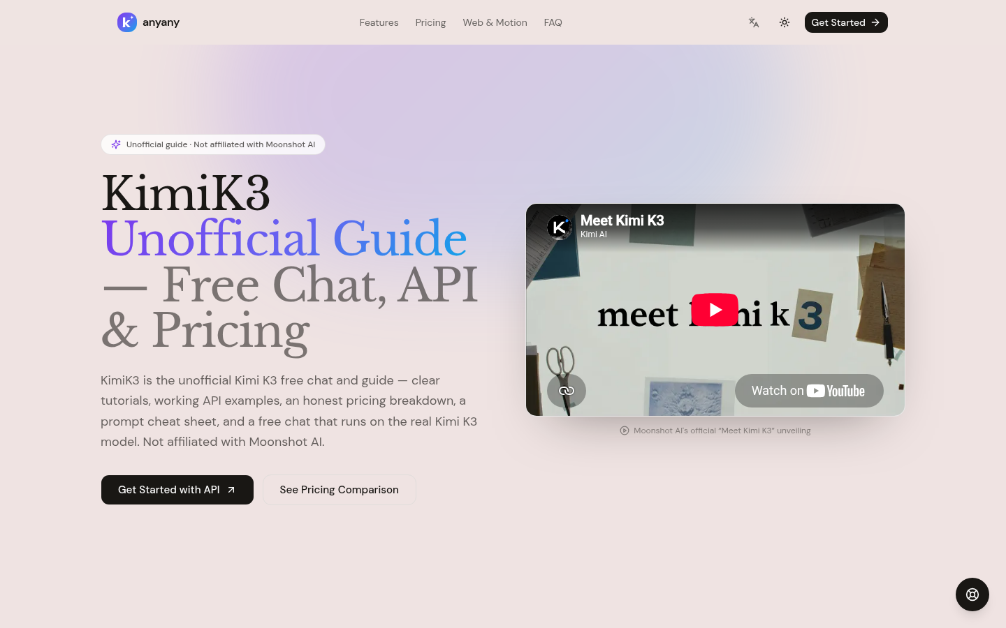 kimik3 ai product screenshot