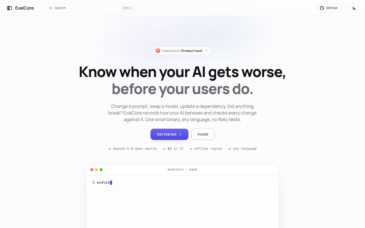 EvalCore product screenshot