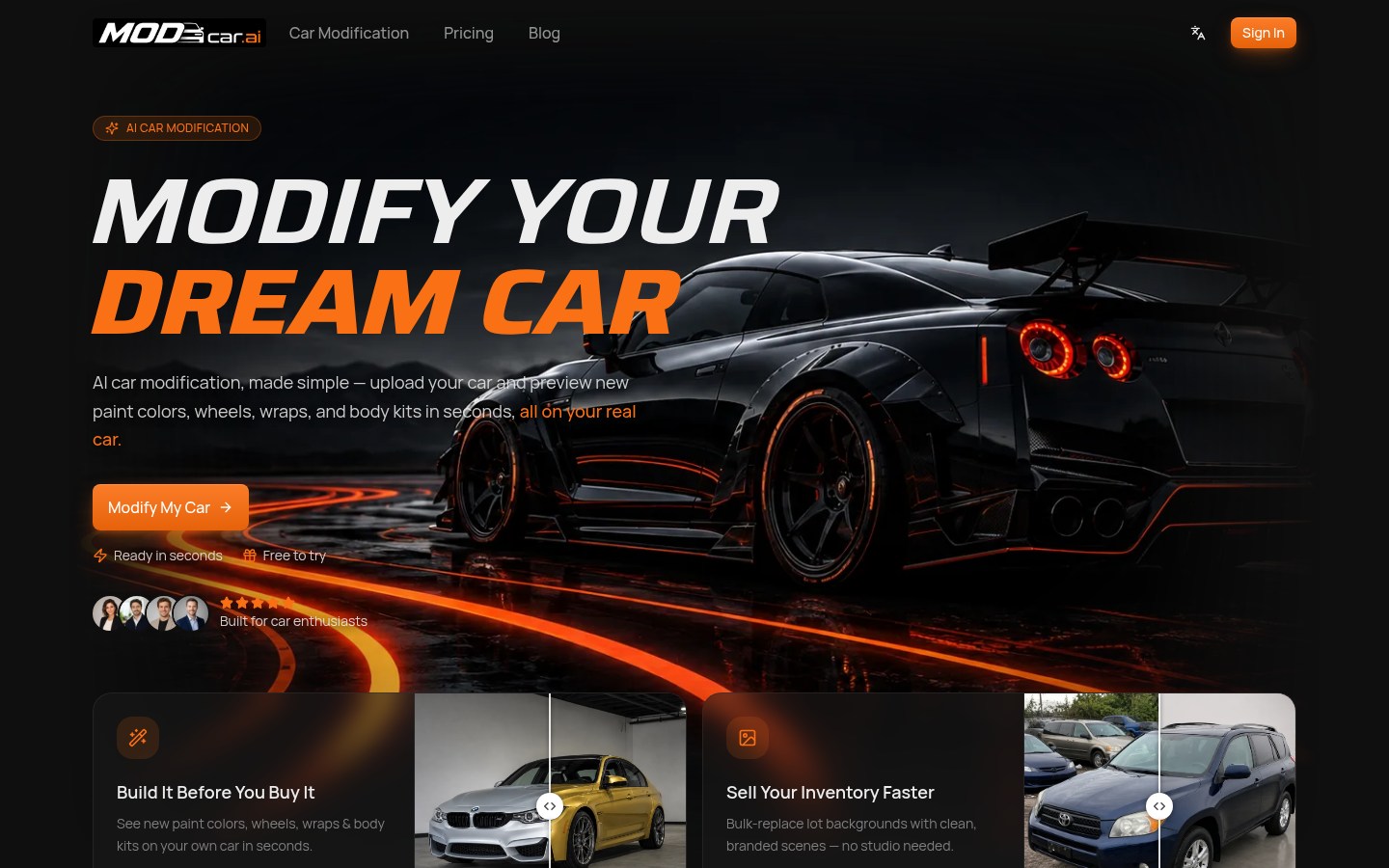 MODCAR.ai product screenshot