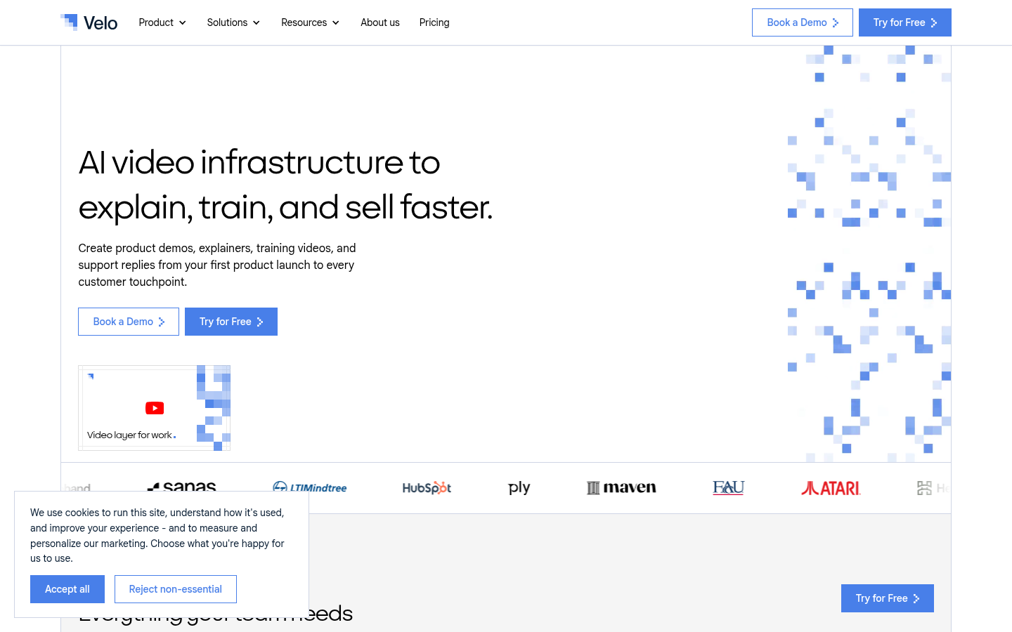 Velo product screenshot