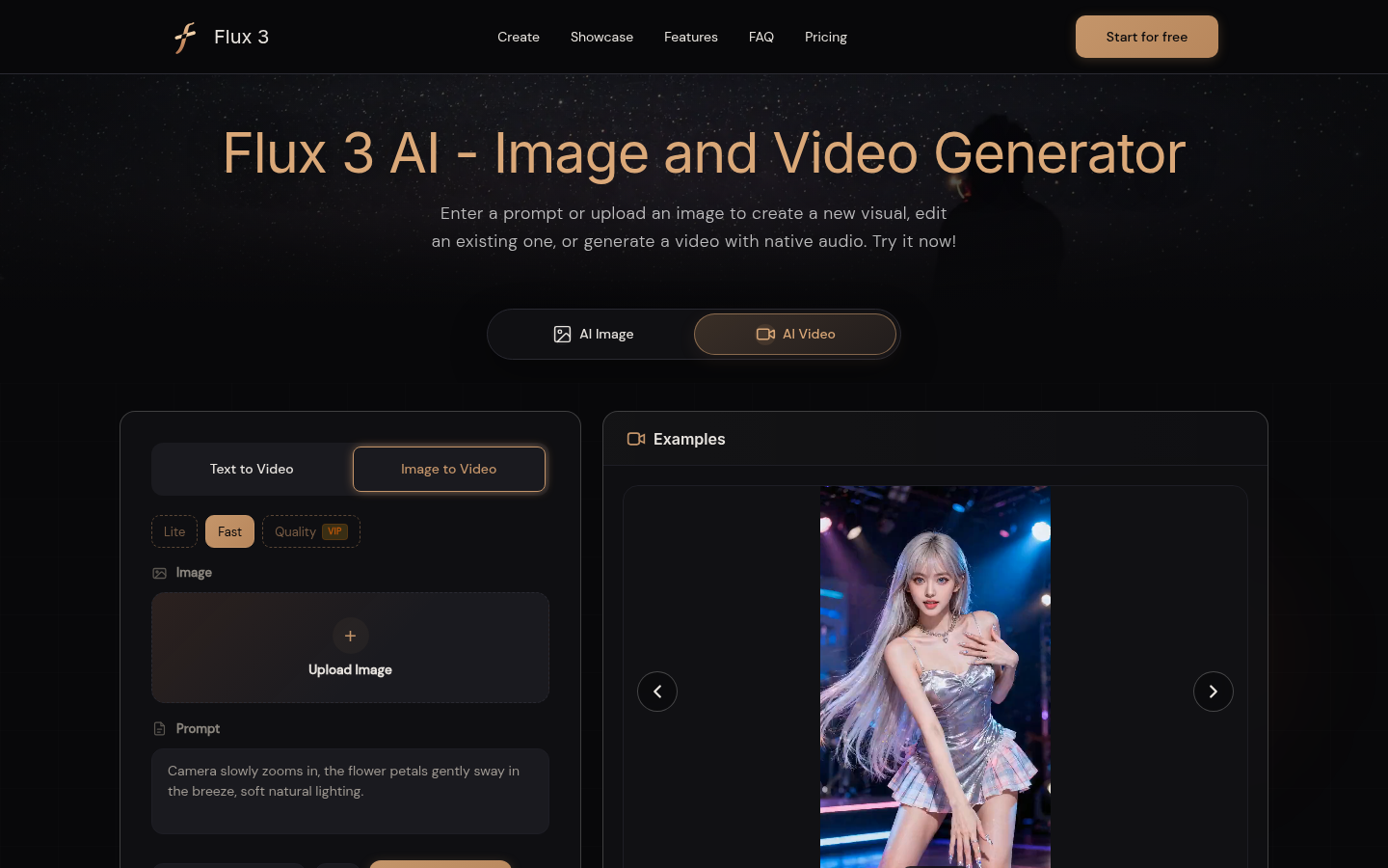 Flux 3 AI product screenshot