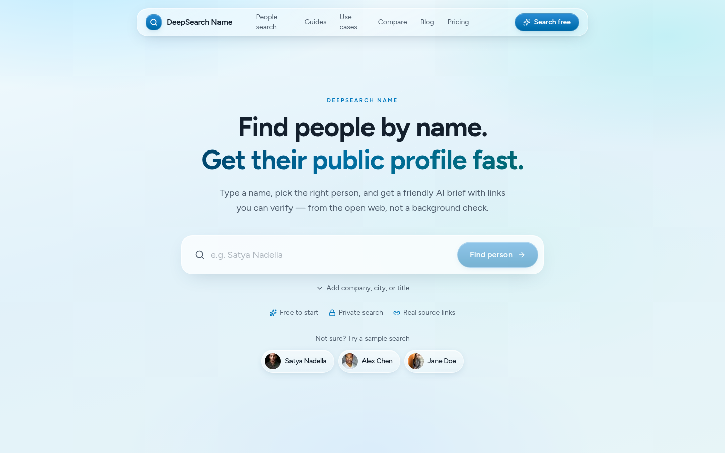 Deep Search Name product screenshot