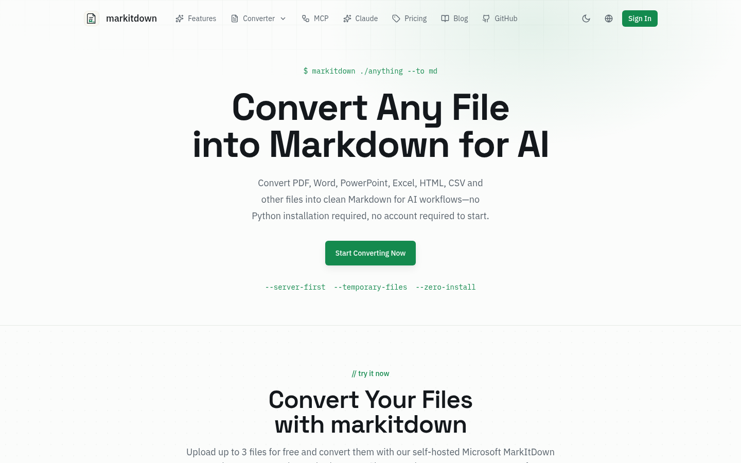 markitdown product screenshot