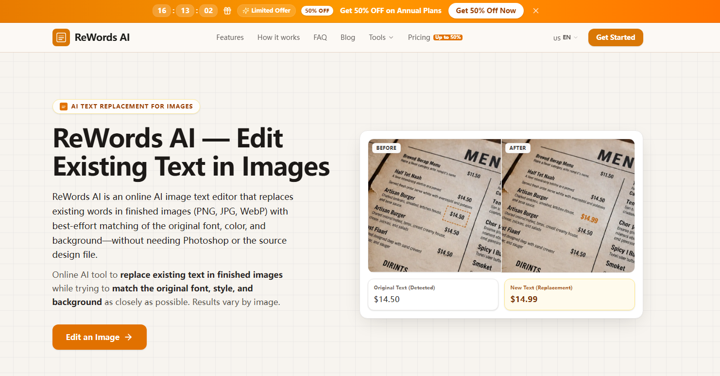 ReWords AI product screenshot