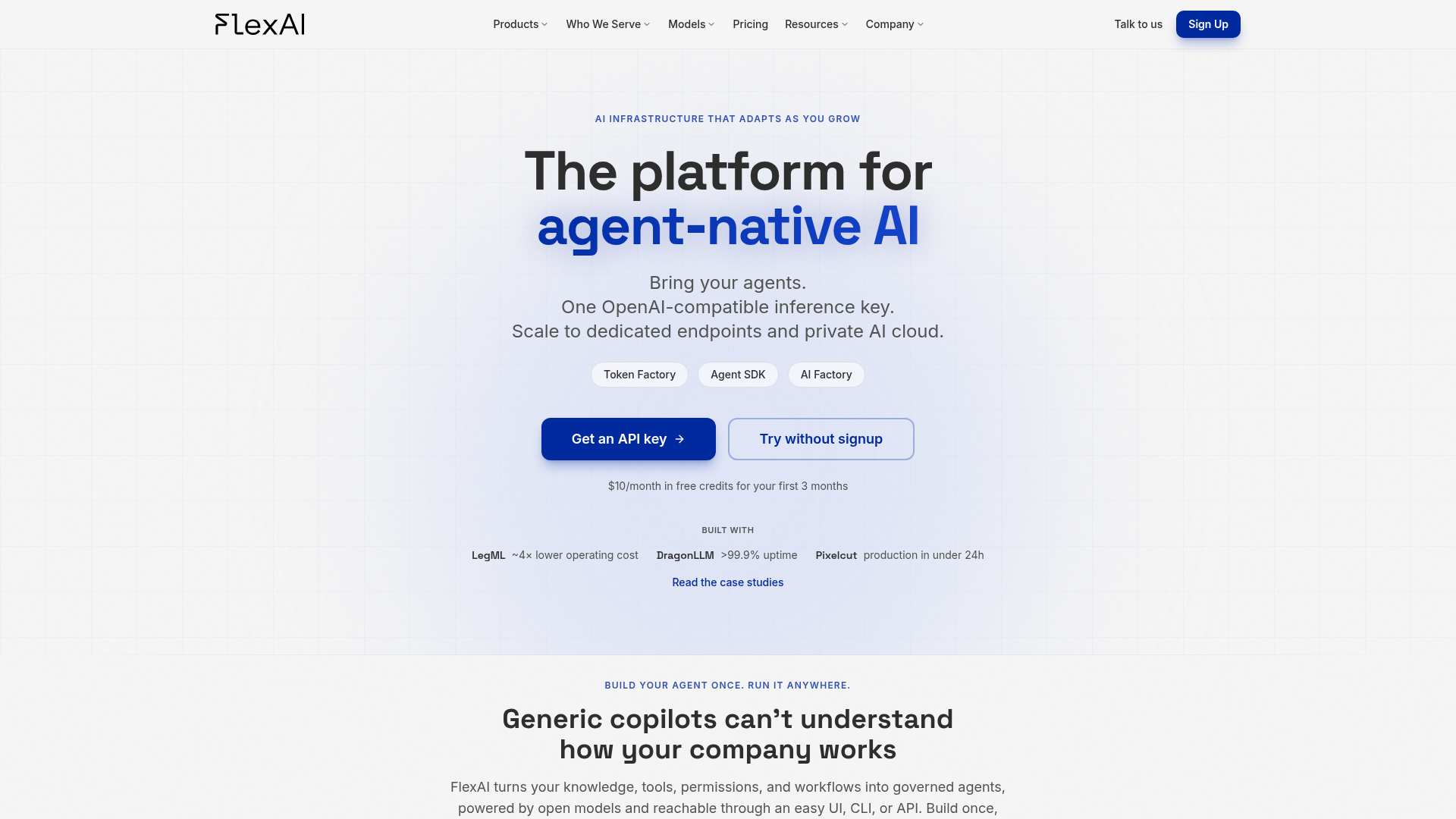 FlexAI product screenshot