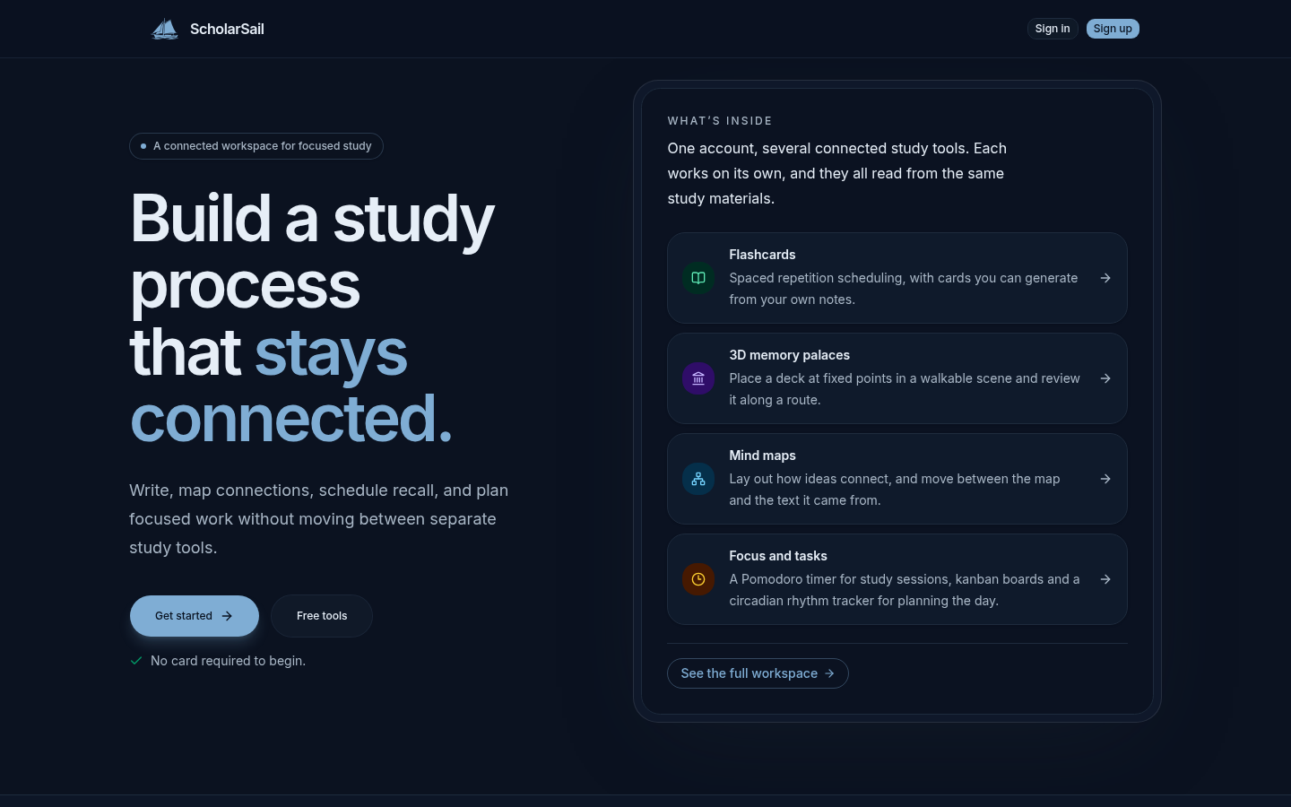 ScholarSail product screenshot