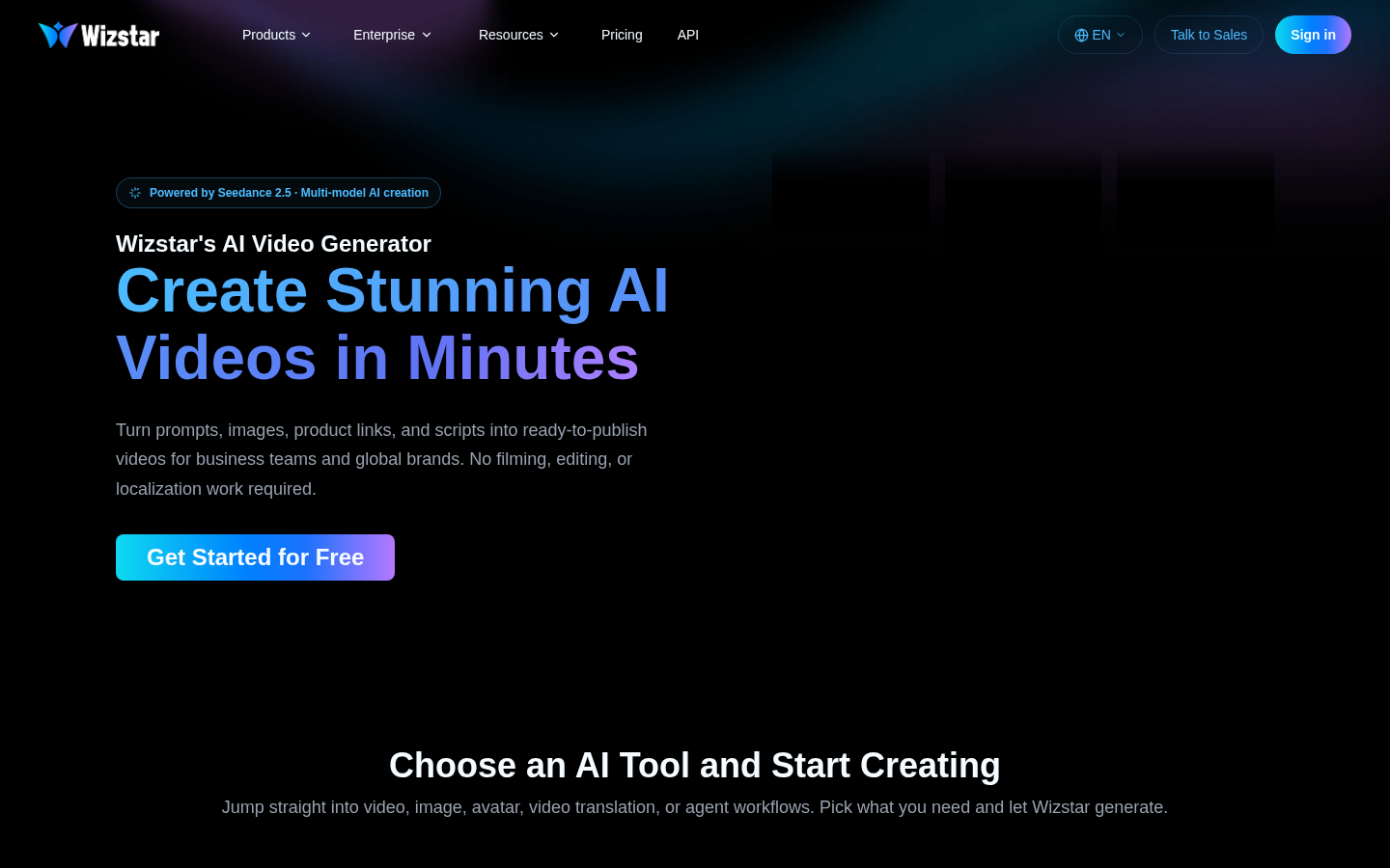 Wizstar AI product screenshot