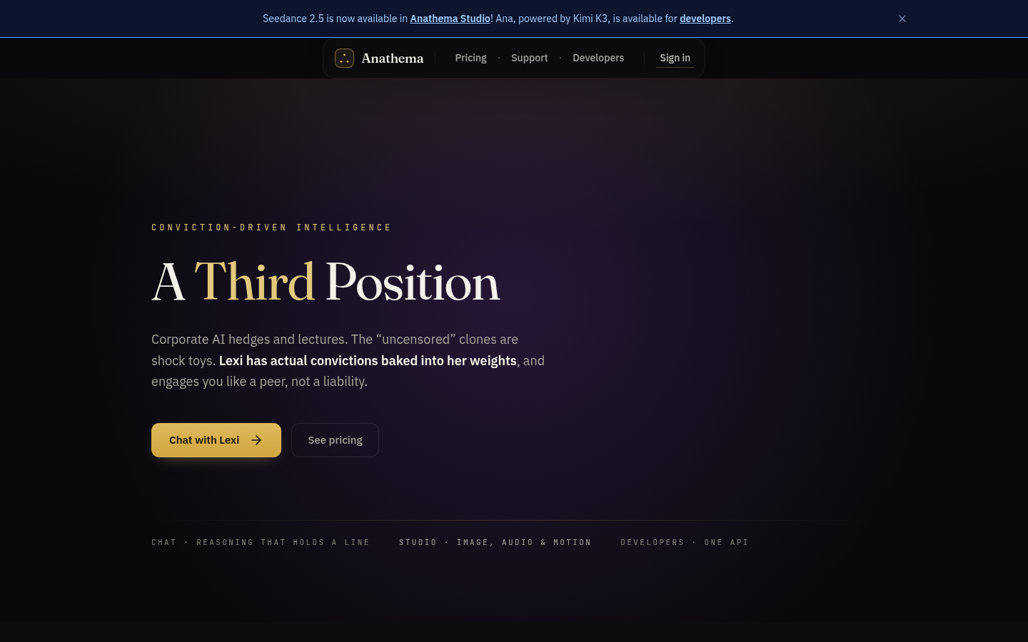 Anathema AI product screenshot