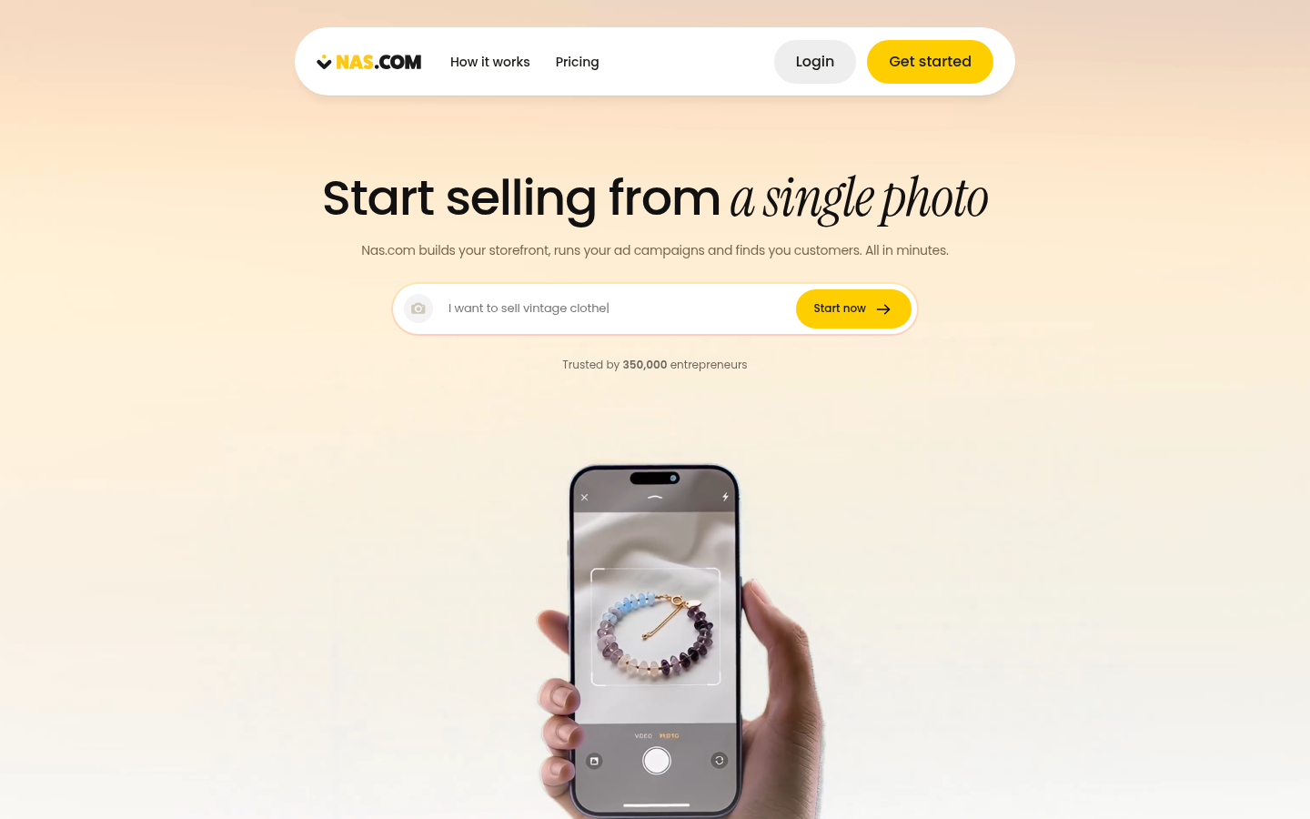 Nas.com product screenshot