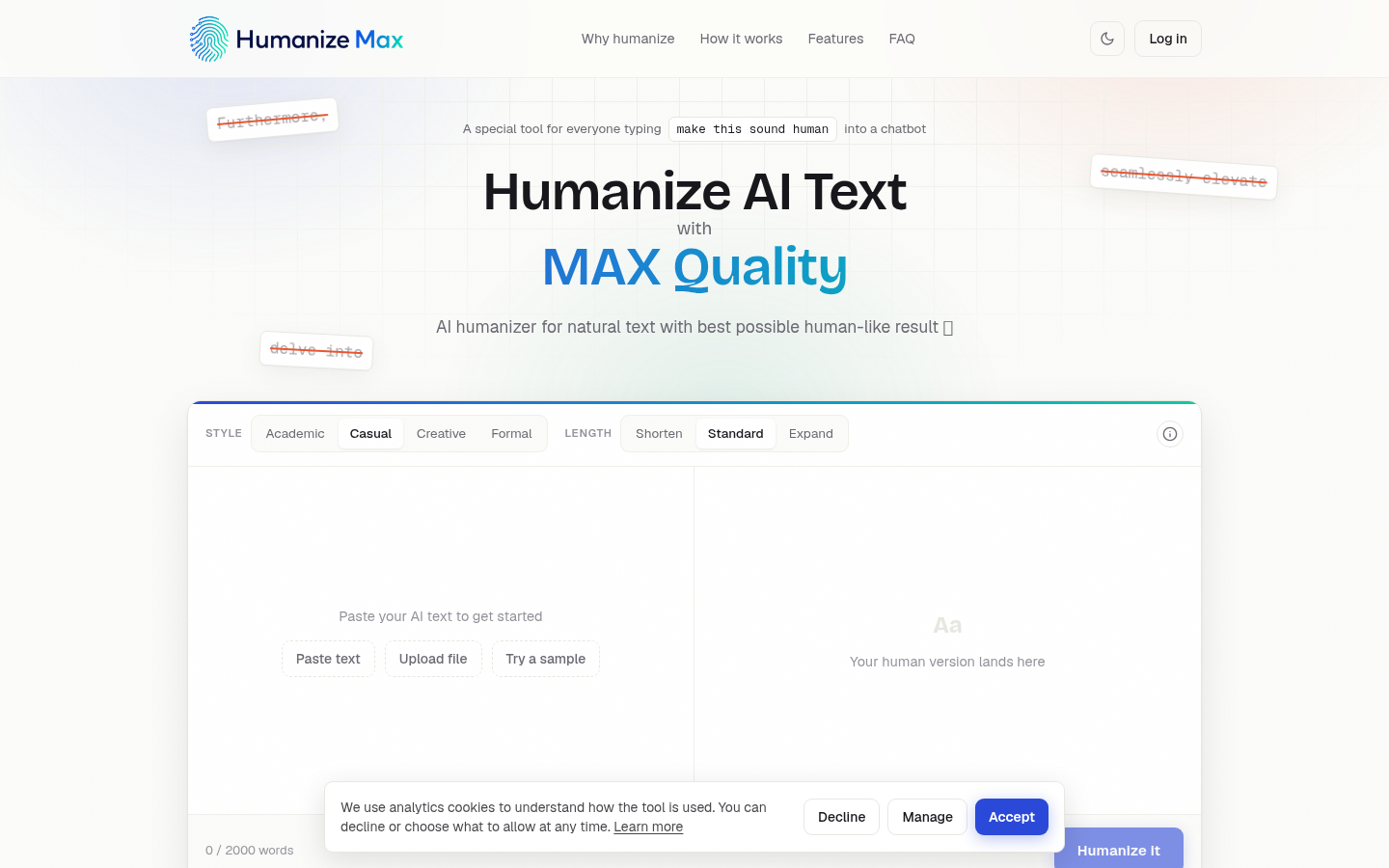 Humanize Max product screenshot