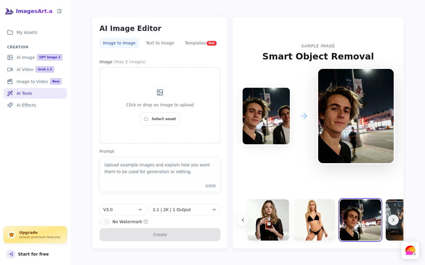 ImagesArt AI Image Editor product screenshot