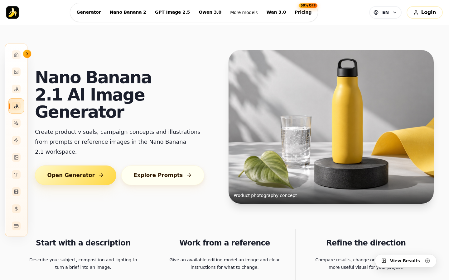 Nano Banana 2.1 AI Image Generator product screenshot