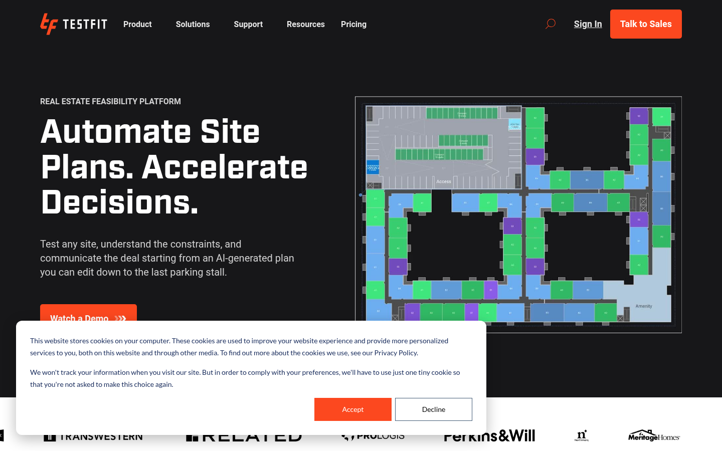 TestFit product screenshot
