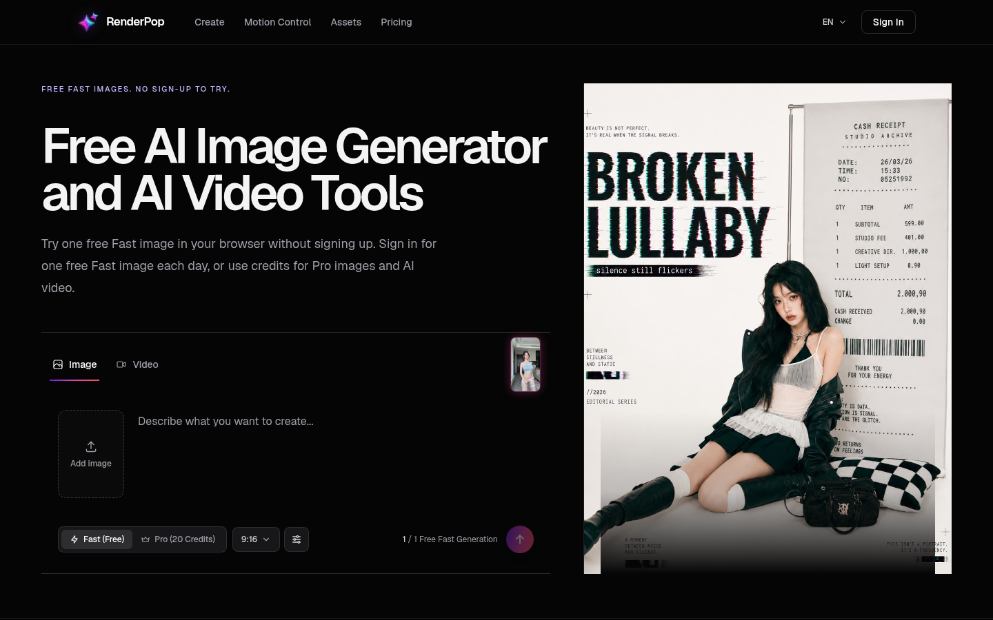 Renderpop product screenshot