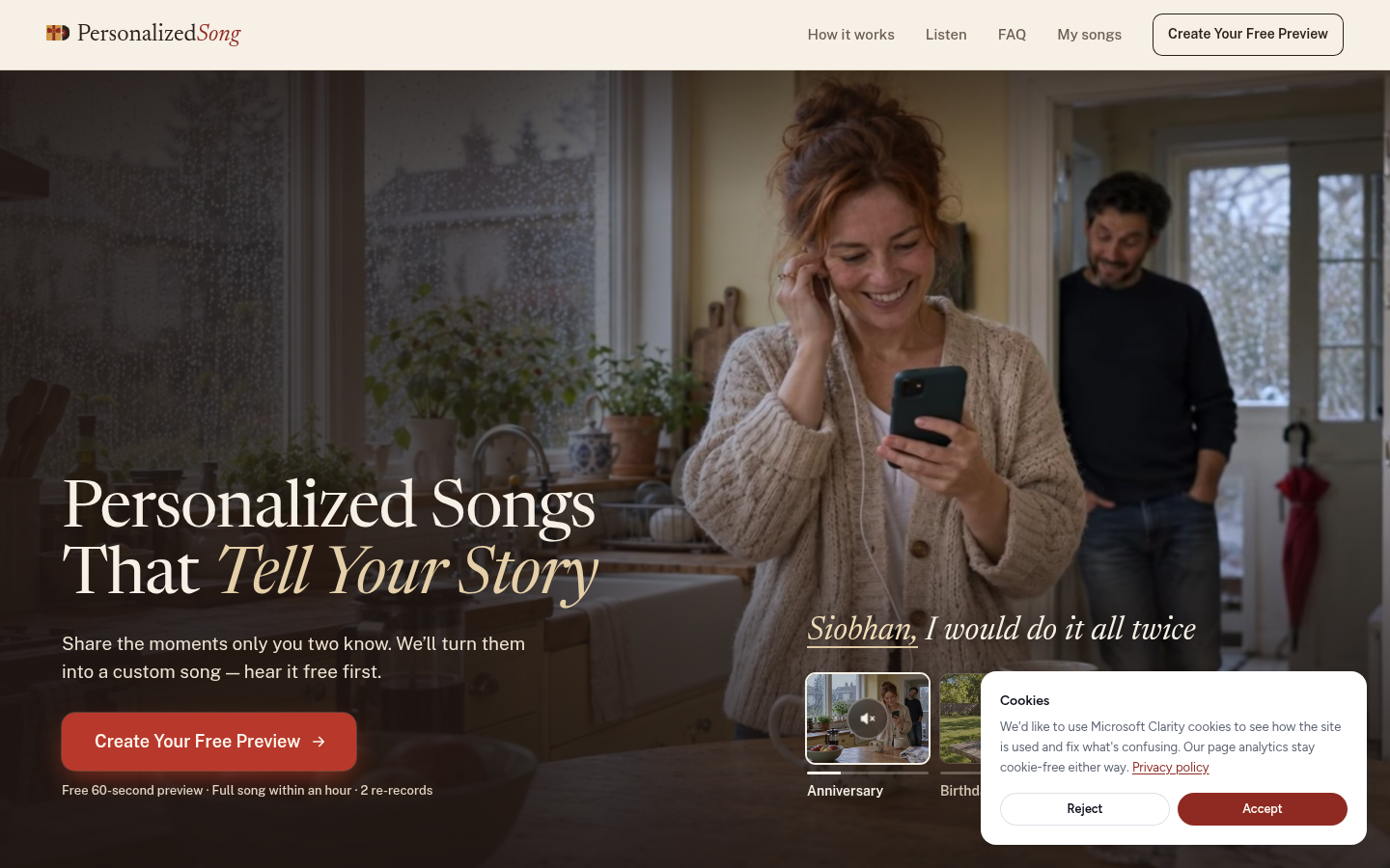 Personalized Song product screenshot