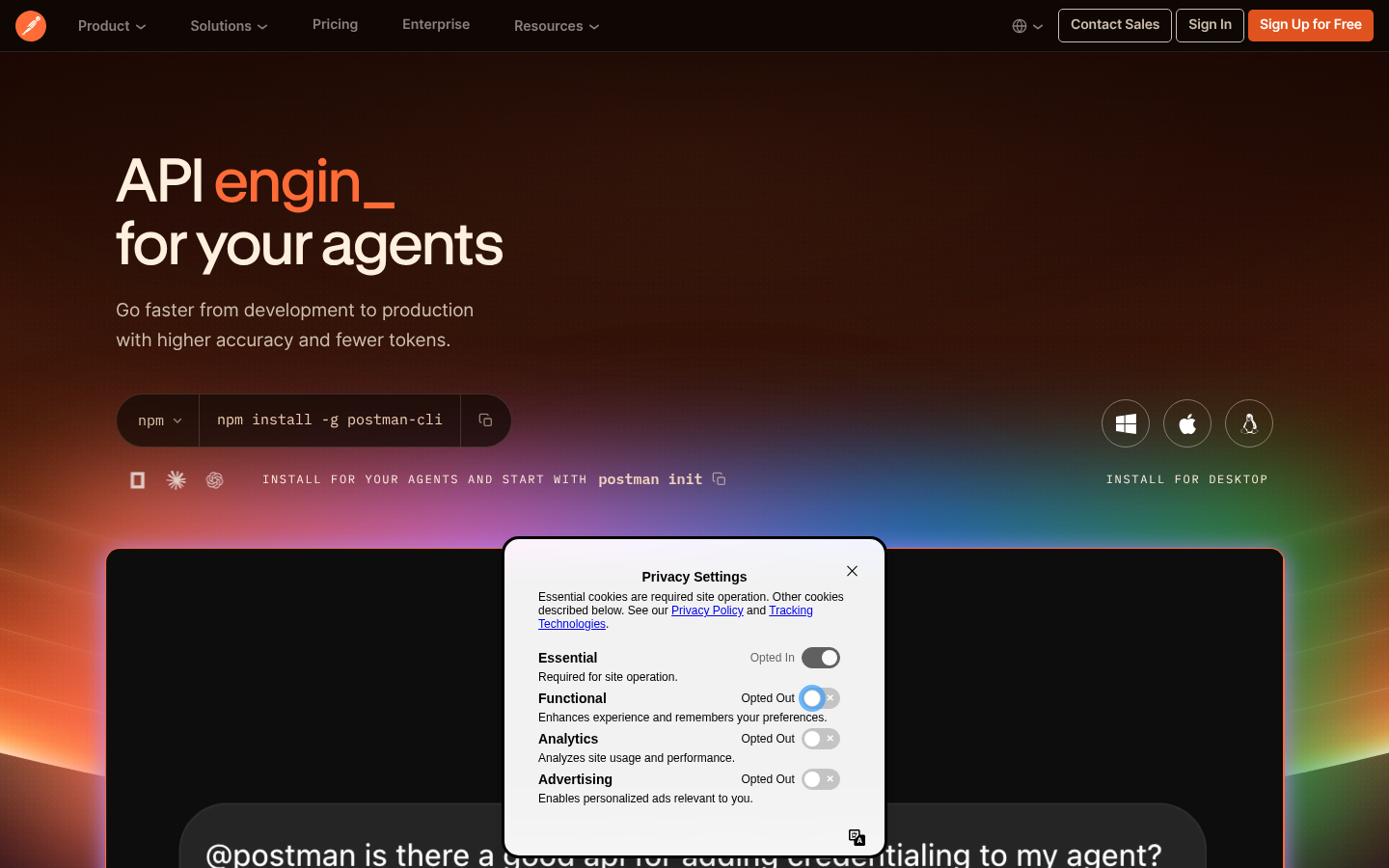 Postman product screenshot