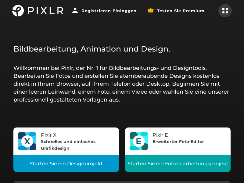 Pixlr product screenshot