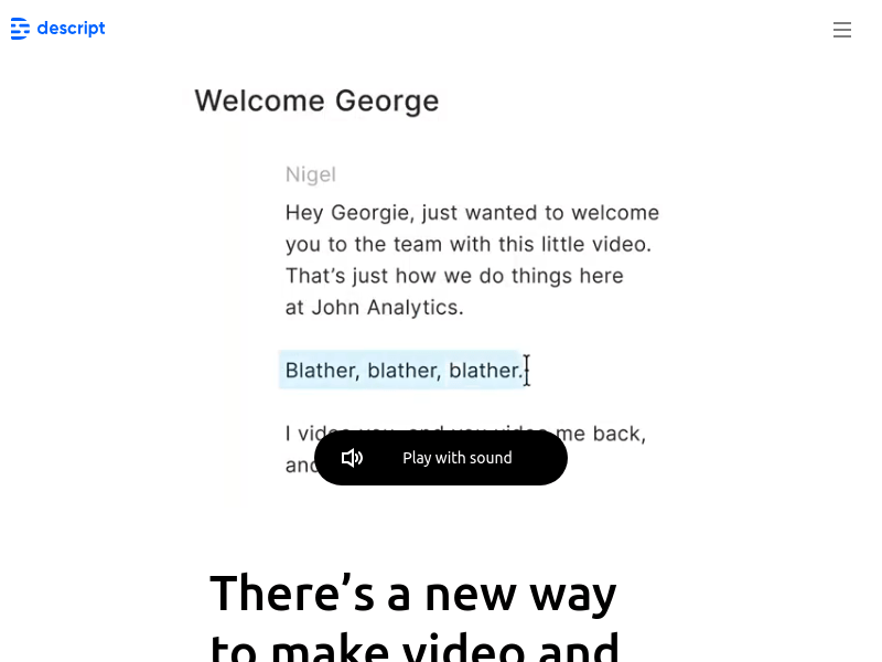 Descript product screenshot