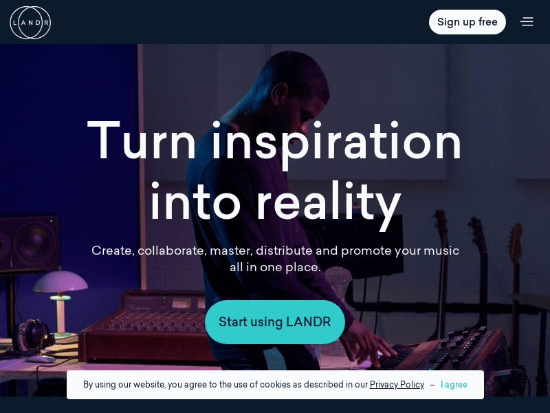 Landr product screenshot