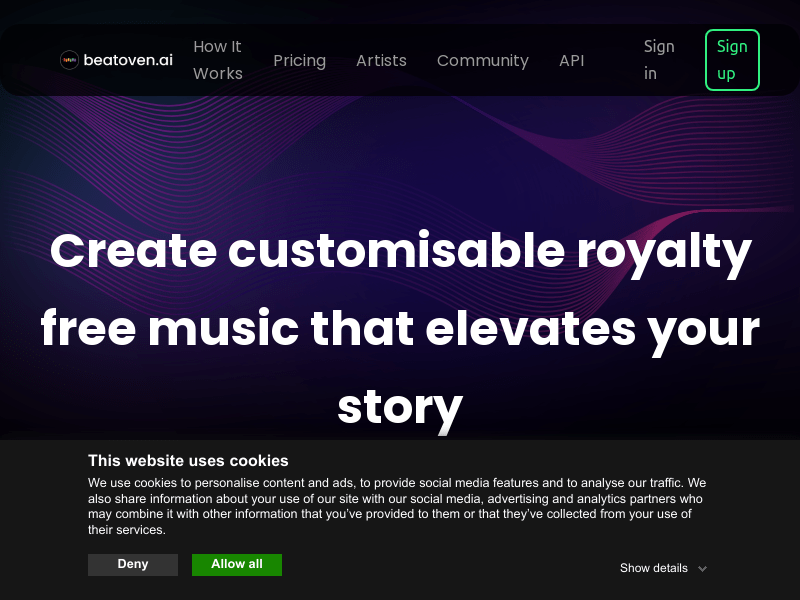 Beatoven.ai product screenshot