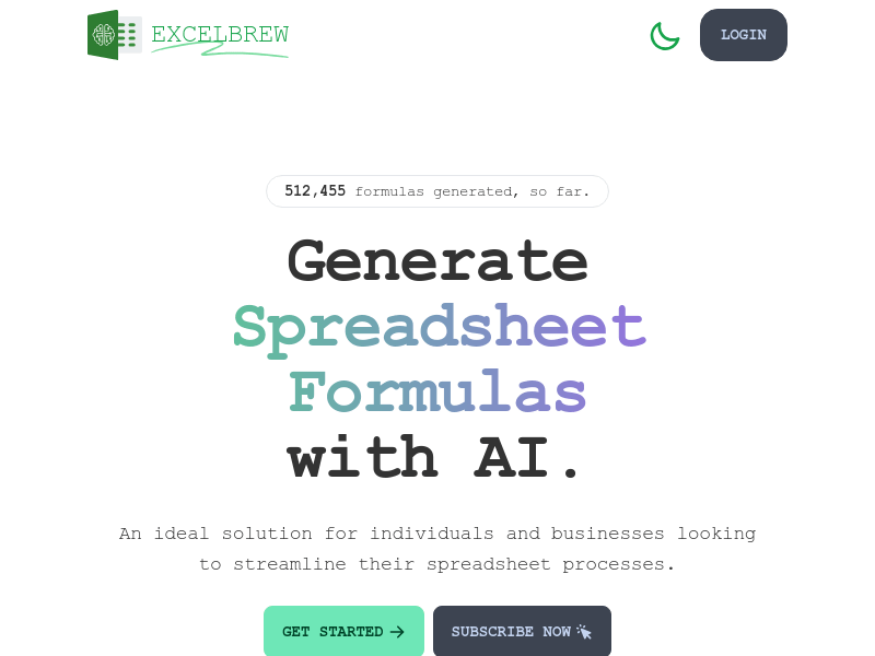 GPTExcel product screenshot