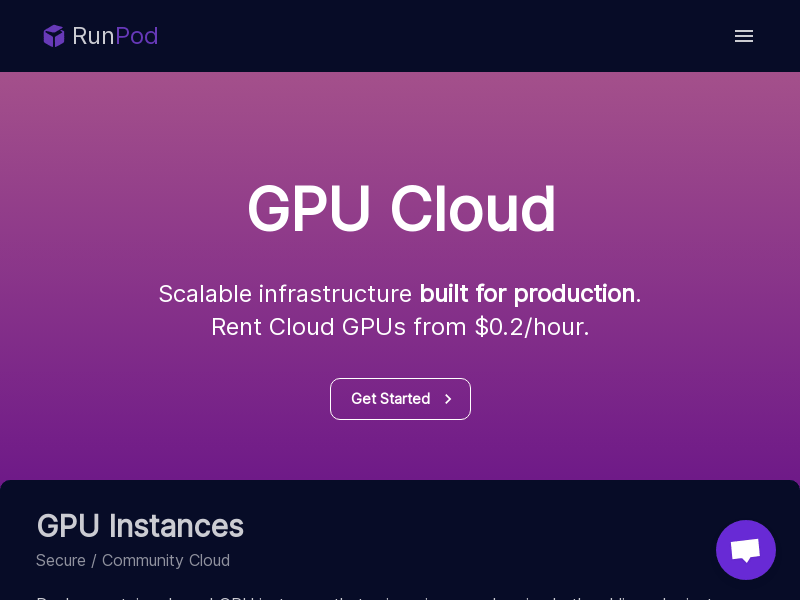 RunPod product screenshot