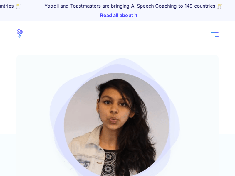 Yoodli AI Speech Coach product screenshot
