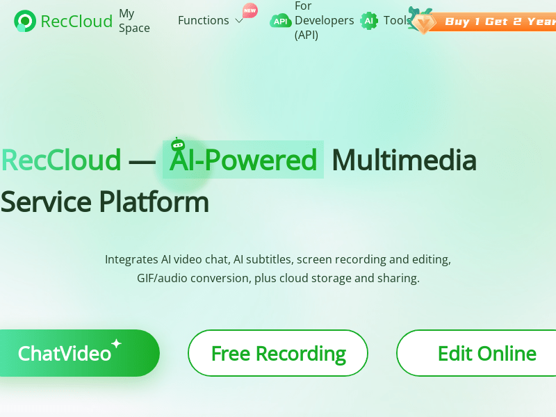 RecCloud product screenshot