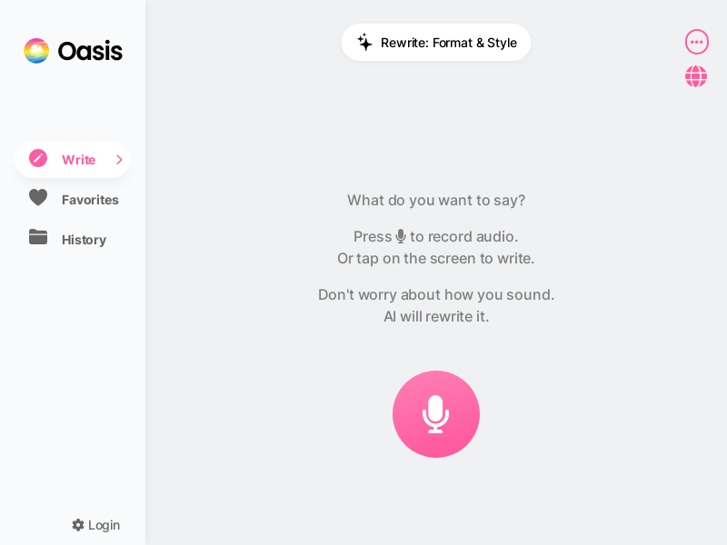 Theoasis product screenshot