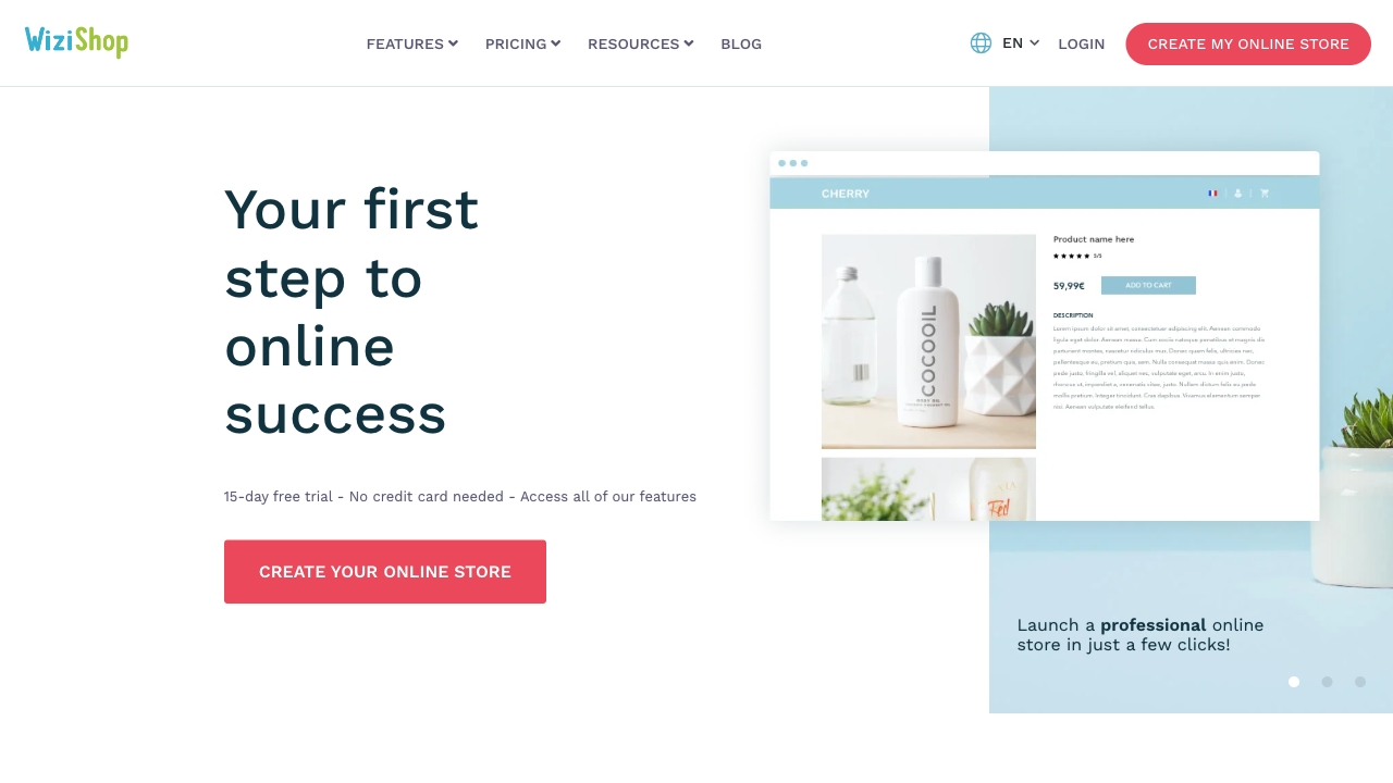 WiziShop product screenshot