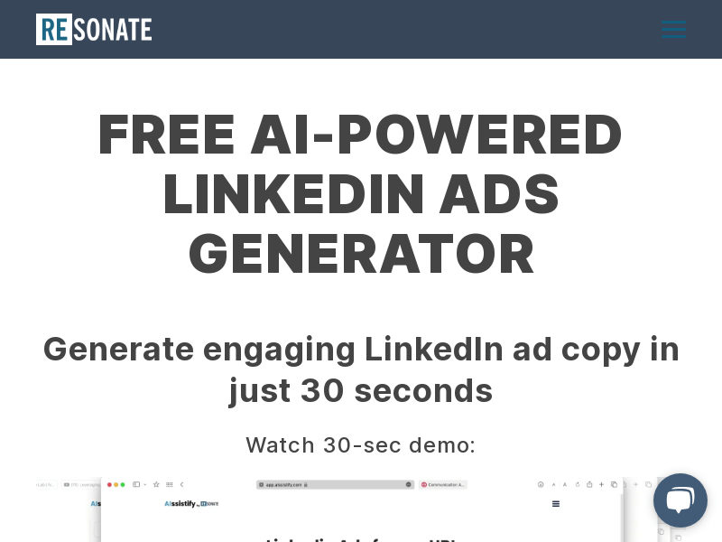 Free AI-Powered LinkedIn Ad Generator product screenshot